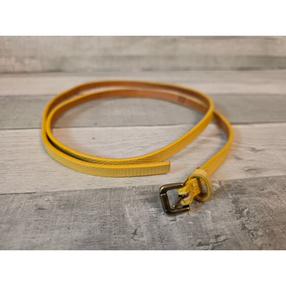 Vintage Gap Yellow Genuine Cow Leather Skinny Belt Women S  New - Picture 4 of 8